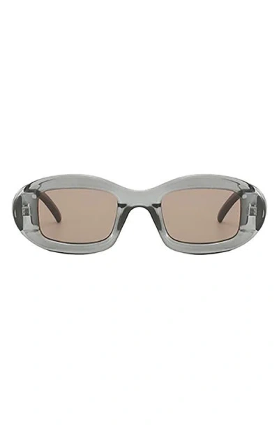 Fifth & Ninth Gigi 55mm Polarized Oval Sunglasses In Transparent Gray/taupe