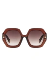 Fifth & Ninth Haven 52mm Polarized Geometric Sunglasses In Brown