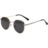 Fifth & Ninth Jackson 50mm Round Sunglasses In Gold/black