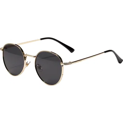 Fifth & Ninth Jackson 50mm Round Sunglasses In Gold/black