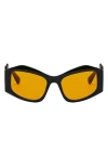 Fifth & Ninth Jade 53mm Polarized Rectangular Sunglasses In Yellow