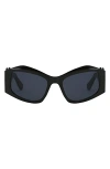 Fifth & Ninth Jade 53mm Polarized Rectangular Sunglasses In Black
