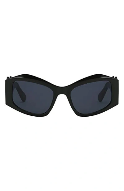 Fifth & Ninth Jade 53mm Polarized Rectangular Sunglasses In Black