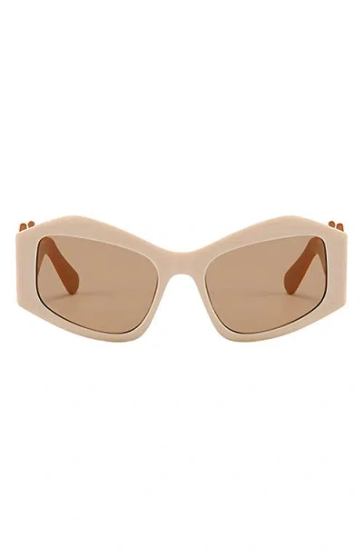 Fifth & Ninth Jade 53mm Polarized Rectangular Sunglasses In Sand