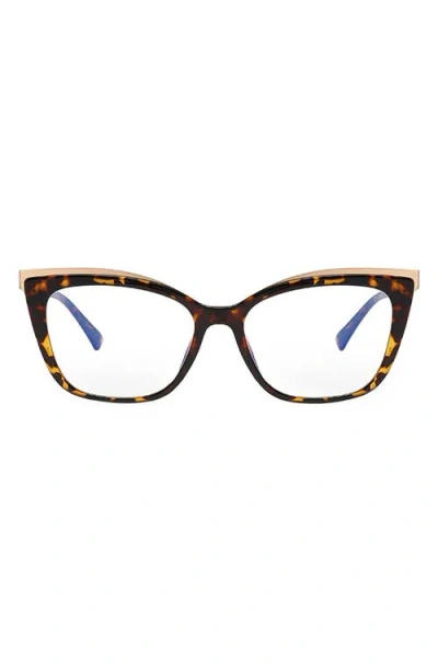 Fifth & Ninth Jami 53mm Cat Eye Blue Light Blocking Glasses In Torte