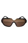 Fifth & Ninth Jolie 71mm Oversize Polarized Square Sunglasses In Black/brown
