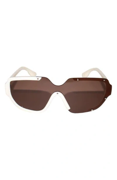 Fifth & Ninth Jolie 71mm Oversize Polarized Square Sunglasses In Cream/brown