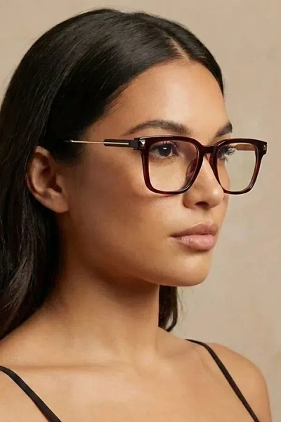 Fifth & Ninth Karli Square Blue Light Glasses In Brown, Women's At Urban Outfitters