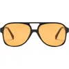 Fifth & Ninth Kingston Aviator 60mm Oval Sunglasses In Black/orange