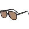 Fifth & Ninth Kingston Aviator 60mm Oval Sunglasses In Brown/brown