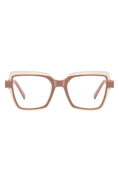 Fifth & Ninth Kitt 50mm Square Blue Light Blocking Glasses In Brown