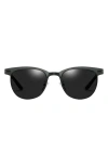 Fifth & Ninth Knox 51mm Polarized Round Sunglasses In Black/black