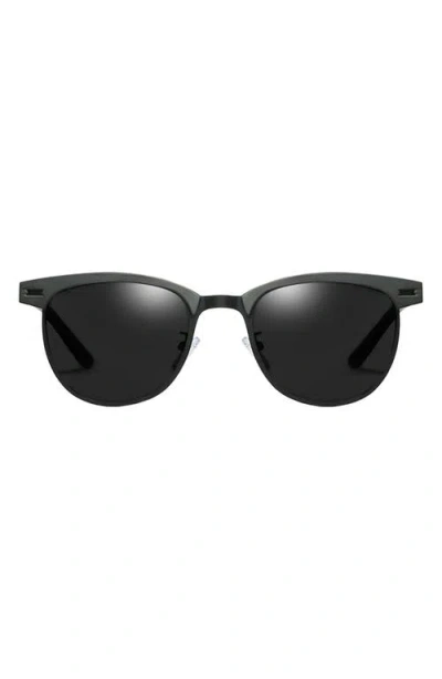 Fifth & Ninth Knox 51mm Polarized Round Sunglasses In Black/black