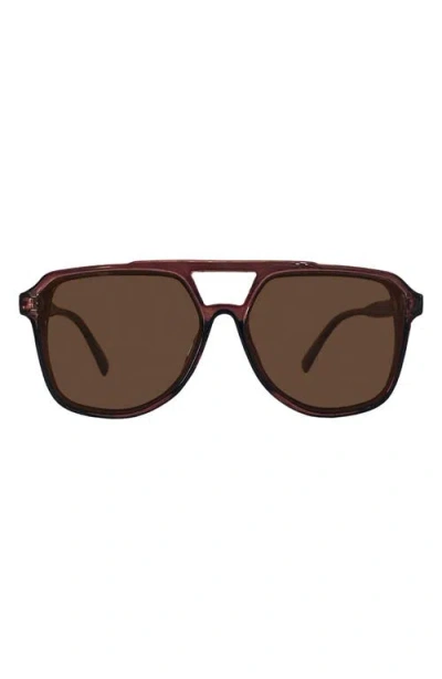 Fifth & Ninth Lagos 58m Polarized Aviator Sunglasses In Maroon/maroon