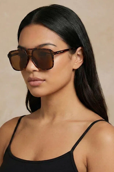 Fifth & Ninth Lagos Oversized Aviator Polarized Sunglasses In Torte At Urban Outfitters In Brown