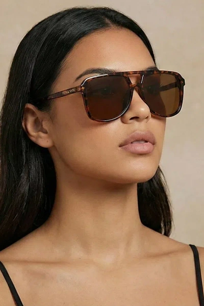 Fifth & Ninth Lagos Oversized Aviator Polarized Sunglasses In Torte At Urban Outfitters