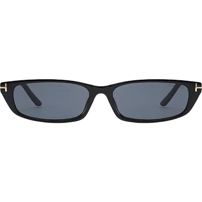 Fifth & Ninth Lana 55mm Rectangular Sunglasses In Black