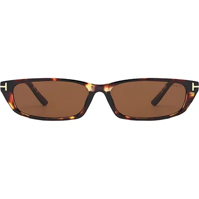 Fifth & Ninth Lana 55mm Rectangular Sunglasses In Torte/brown