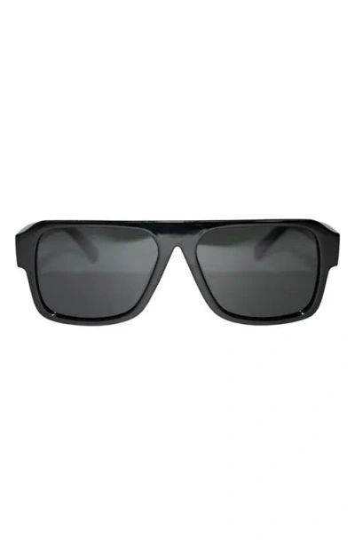 Fifth & Ninth Lennon 68mm Polarized Square Sunglasses In Black/black