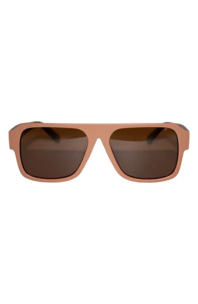 Fifth & Ninth Lennon 68mm Polarized Square Sunglasses In Tan Torte/brown