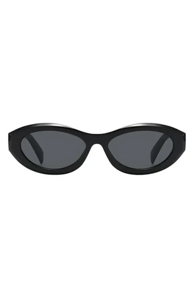 Fifth & Ninth Leona 54mm Polarized Oval Sunglasses In Black/black