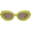 Fifth & Ninth Lilah 74mm Polarized Oversize Oval Sunglasses In Green