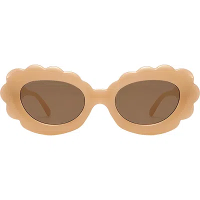 Fifth & Ninth Lilah 74mm Polarized Oversize Oval Sunglasses In Brown