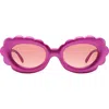 Fifth & Ninth Lilah 74mm Polarized Oversize Oval Sunglasses In Magenta/pink
