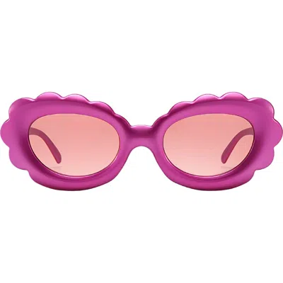 Fifth & Ninth Lilah 74mm Polarized Oversize Oval Sunglasses In Pink