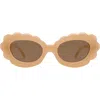 Fifth & Ninth Lilah 74mm Polarized Oversize Oval Sunglasses In Tan/tan