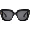 Fifth & Ninth Malia 58mm Polarized Square Sunglasses In Black