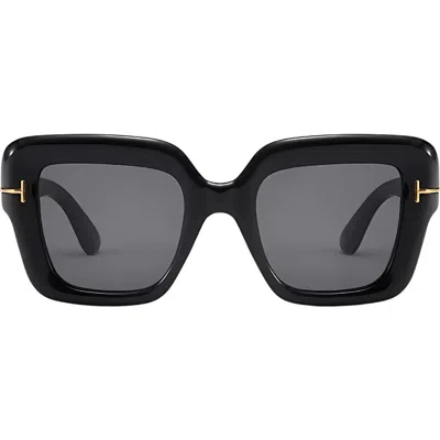 Fifth & Ninth Malia 58mm Polarized Square Sunglasses In Black