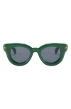 Fifth & Ninth Marlow 46mm Polarized Round Sunglasses In Green