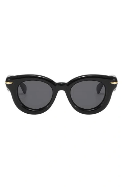 Fifth & Ninth Marlow 46mm Polarized Round Sunglasses In Black