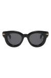 Fifth & Ninth Marlow 46mm Polarized Round Sunglasses In Black