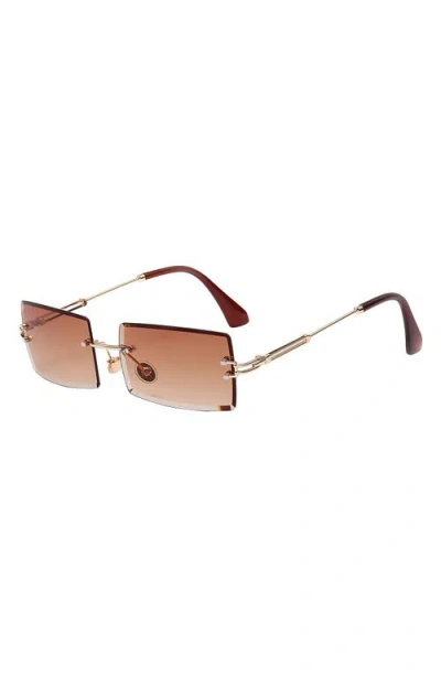 Fifth & Ninth Miami 58mm Rectangle Sunglasses In Gold/amber