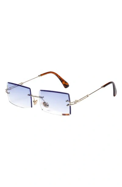 Fifth & Ninth Miami 58mm Rectangle Sunglasses In Gold/blue