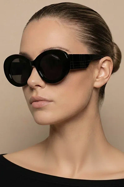 Fifth & Ninth Molly Oversized Polarized Sunglasses In Black, Women's At Urban Outfitters