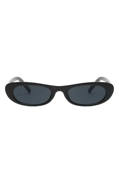Fifth & Ninth Nina 68mm Polarized Oversize Oval Sunglasses In Black