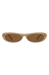 Fifth & Ninth Nina 68mm Polarized Oversize Oval Sunglasses In Transparent Tan