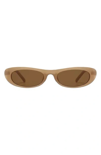 Fifth & Ninth Nina 68mm Polarized Oversize Oval Sunglasses In Transparent Tan
