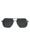 Fifth & Ninth Nola 58mm Polarized Aviator Sunglasses In Black/black