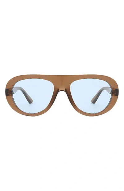 Fifth & Ninth Oeane 55mm Polarized Aviator Sunglasses In Brown