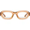 Fifth & Ninth Oslo 48mm Oval Blue Light Blocking Glasses In Transparent Tan/clear