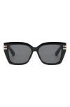 Fifth & Ninth Paige 48mm Polarized Small Geometric Sunglasses In Black