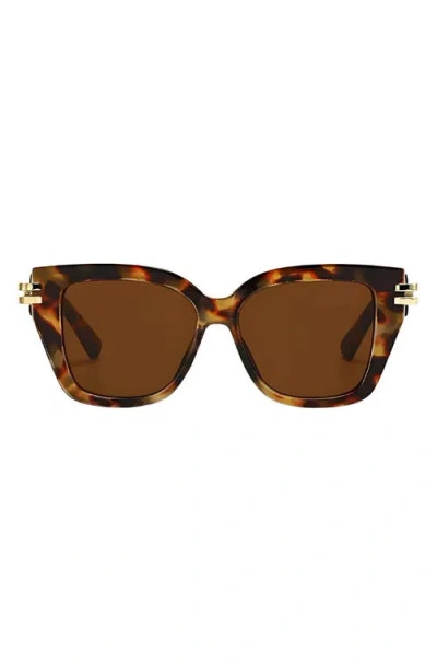 Fifth & Ninth Paige 48mm Polarized Small Geometric Sunglasses In Brown