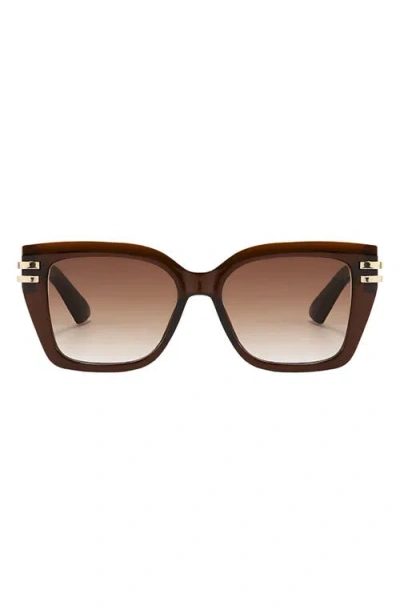 Fifth & Ninth Paige 48mm Polarized Small Geometric Sunglasses In Brown