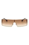 Fifth & Ninth Paloma 65mm Oversize Shield Sunglasses In Brown