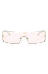 Fifth & Ninth Paloma 65mm Oversize Shield Sunglasses In Purple