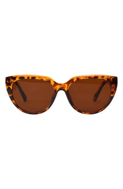 Fifth & Ninth Pepper 56mm Polarized Cat Eye Sunglasses In Torte/brown